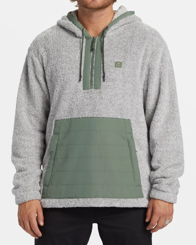 Unique Design Badger Half Zip Hoodie - Grey Heather