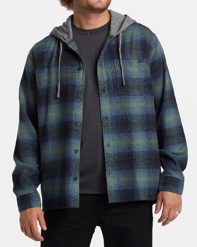 Warm Winter Series Baja Hooded Long Sleeve Flannel Shirt - Fern