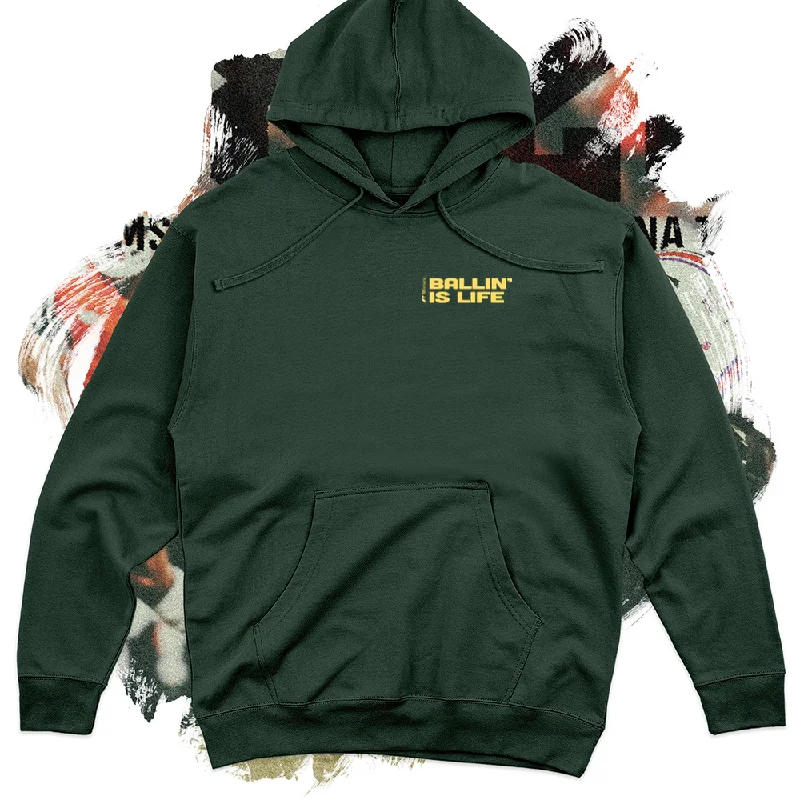 Sporty Comfort Ballin is Life Lockup Football Midweight Hoodie