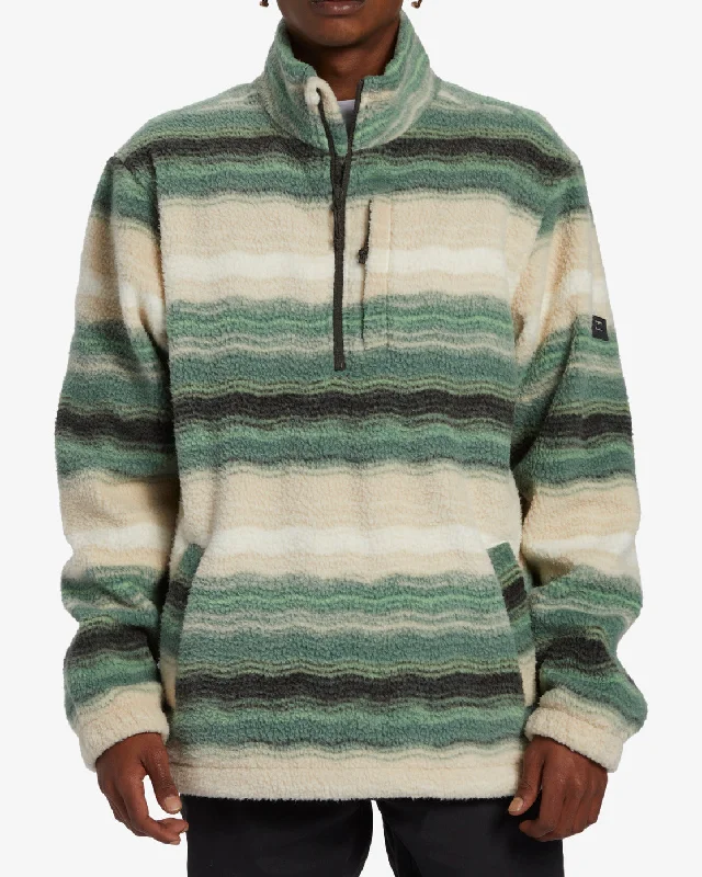 Bright Colors Boundary Half-Zip Mock Neck Fleece - Matcha