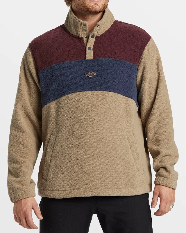 Wandering freely Boundary Mock Snap Sweatshirt - Dune