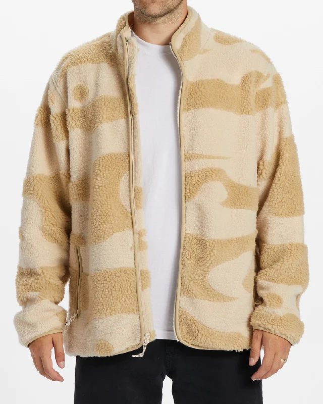 Sweet Style Boundary Switchback Zip-Up Sherpa Fleece - Chino