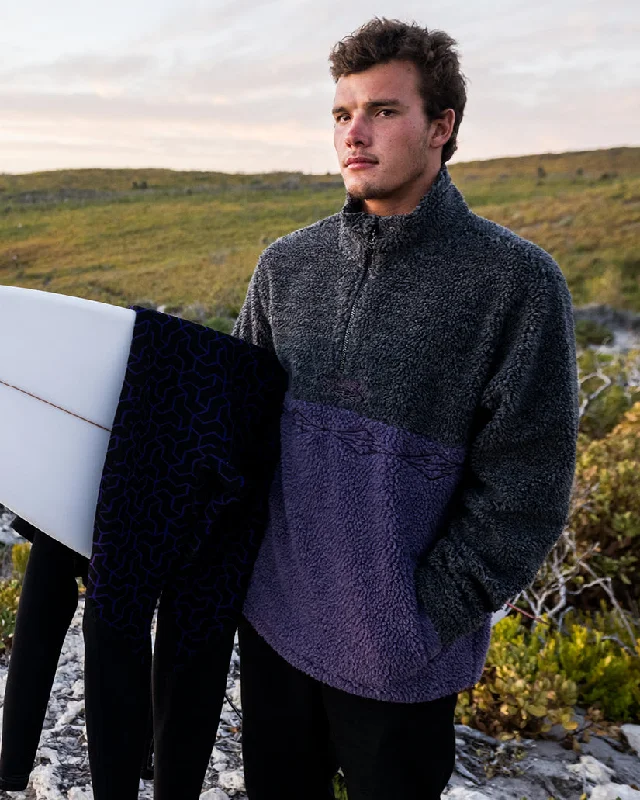 Comfortable down Boundary Tombstone Half-Zip Pullover - Black Heather