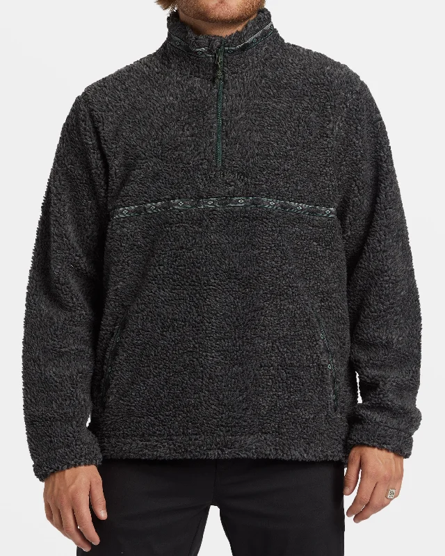 Warm And Comfortable Boundary Tombstone Fleece Half Zip Pullover - Black Heather