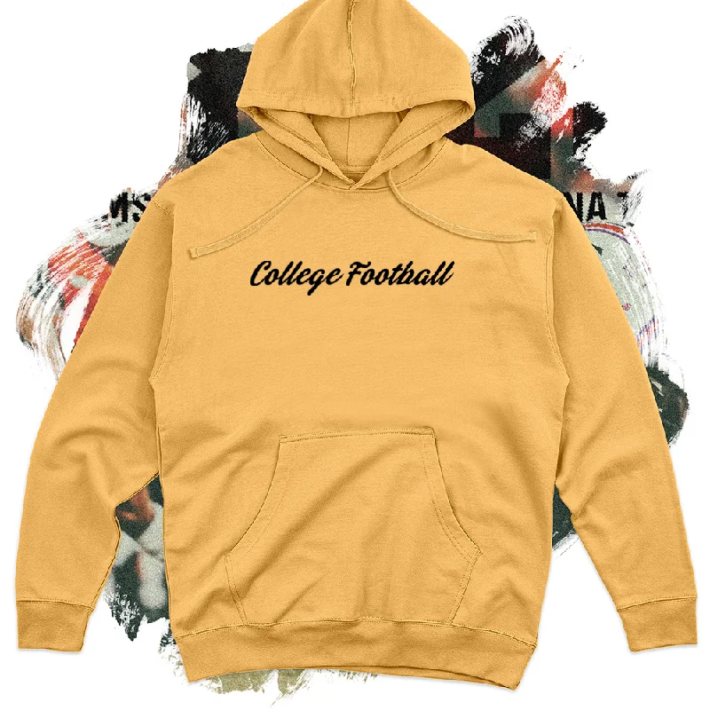 Light Fit College Football Script Black Midweight Hoodie