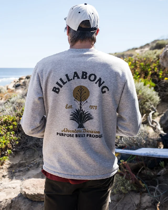 Cozy Street Style Compass Crew Sweatshirt - Stone Heather