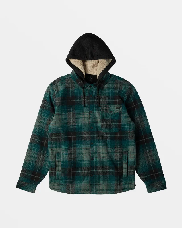Casual And Versatile A/Div Furnace Bonded Long Sleeve Flannel Shirt - Forest Green