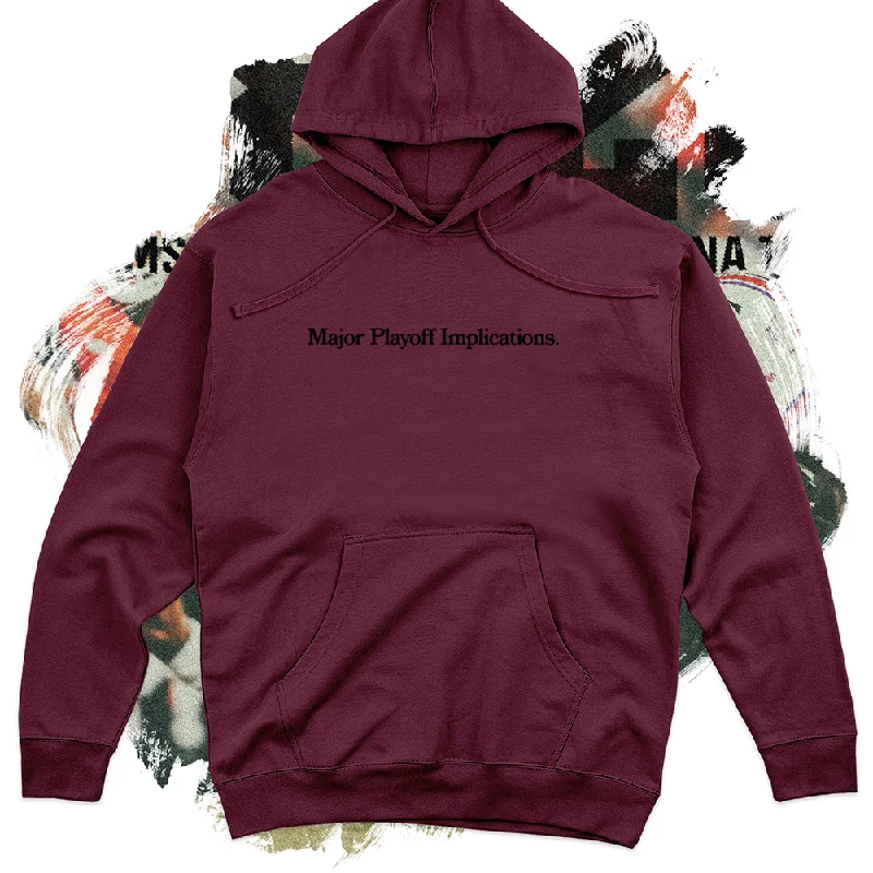 Simple Looks Major Playoff Implications Black Football Midweight Hoodie