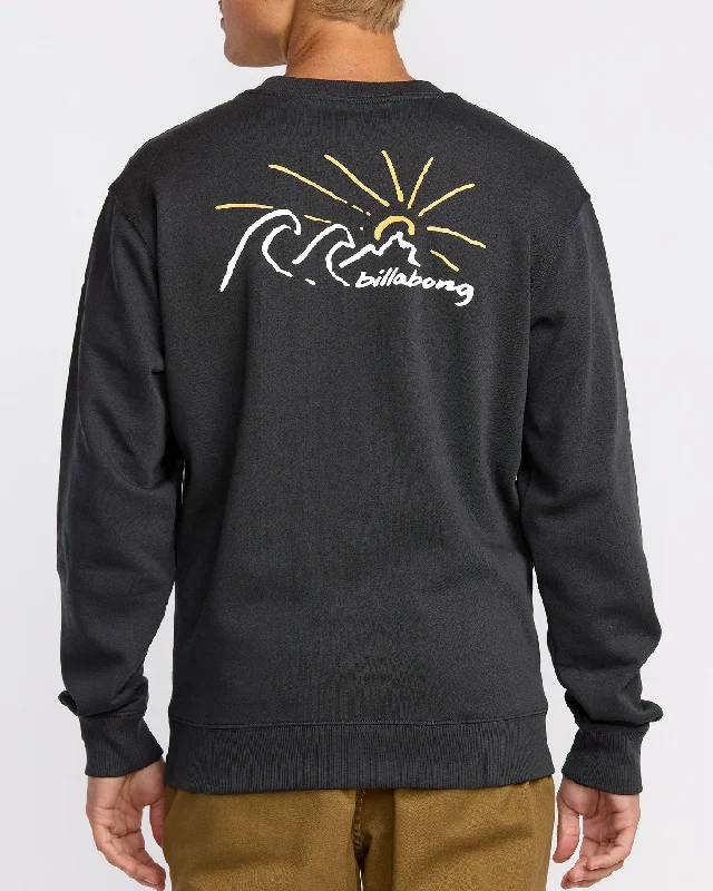Comfortable Series Sunrise Crew Sweatshirt - Washed Black
