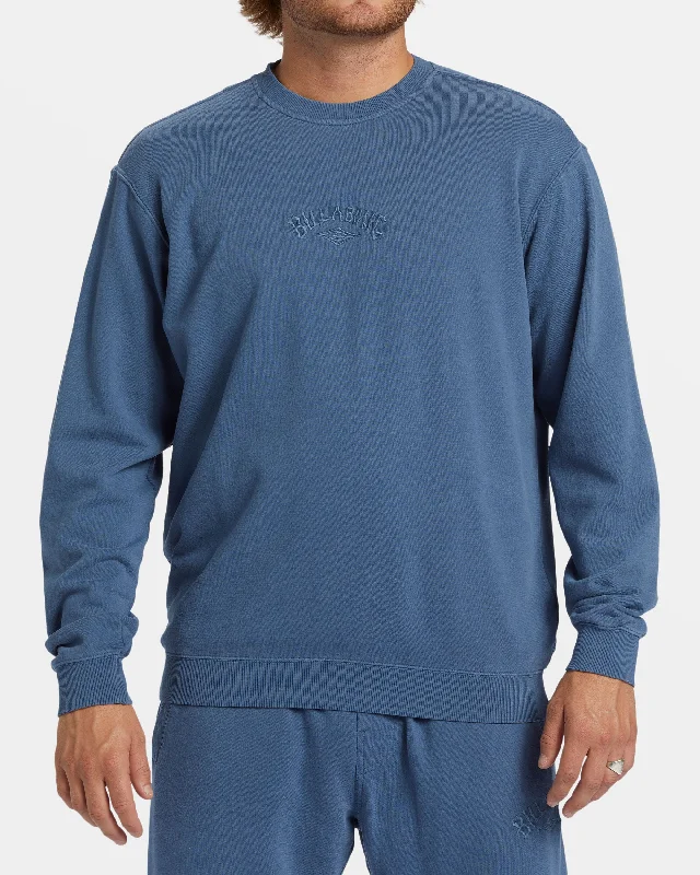 High-quality Fabrics Wave Washed Crewneck Sweatshirt - Slate Blue