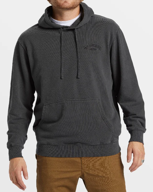 Classic Retro Wave Washed Hoodie - Raven