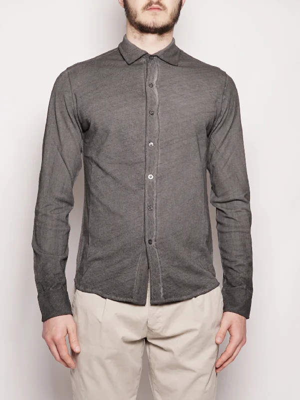 Lazy Home Camicia in Misto Cotone Titanio