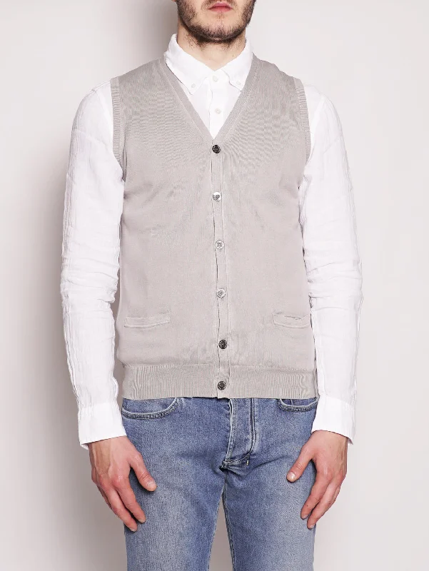 Luxury Style Gilet in Cotone Frosted Perla