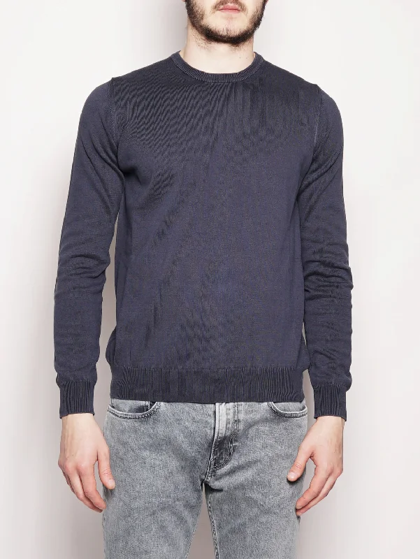 Personalized Wear Girocollo in Cotone Base Frosted Blu