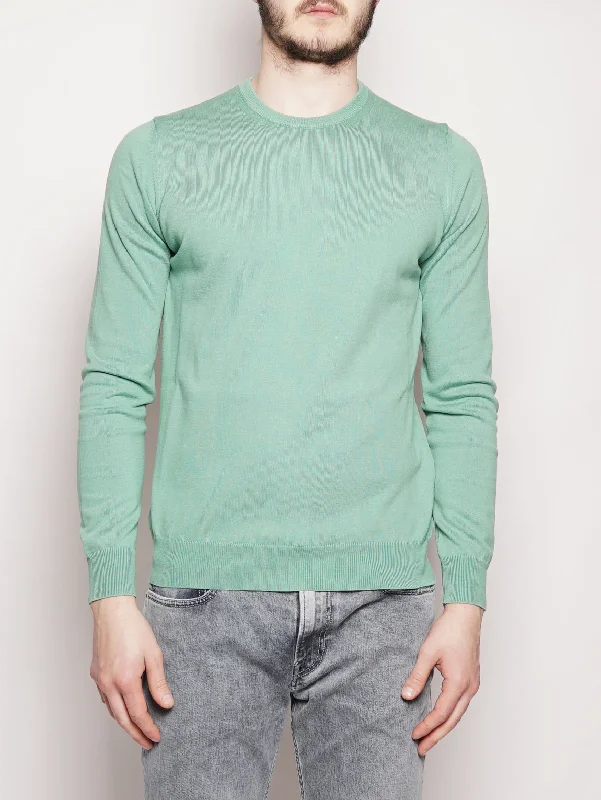 Comfortable Series Girocollo in Cotone Base Frosted Verde