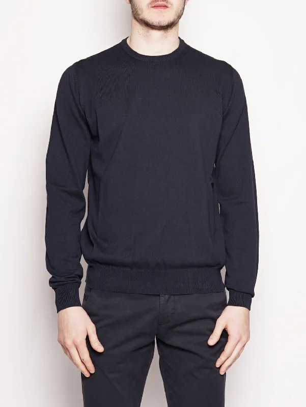 Fashion Innovation Girocollo in Cotone Blu