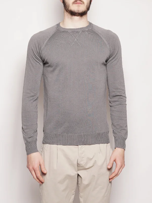 Fresh And Capable Girocollo in Cotone Light Frosted Titanio