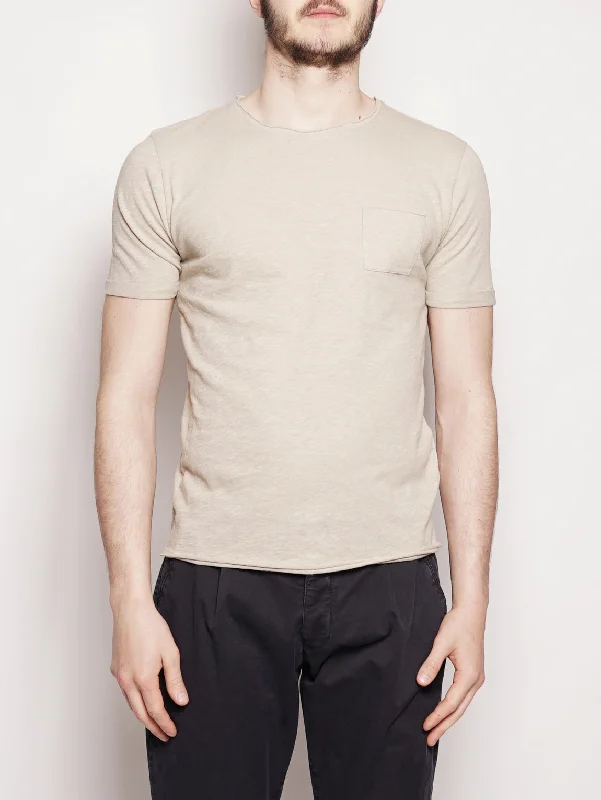 Elegant Design T-shirt con Taschino sul Petto Corda
