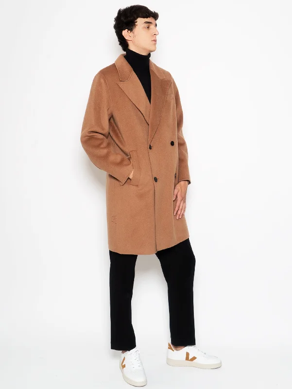 Breezy Outfits Cappotto Doppio Petto con Imbottitura Cammello
