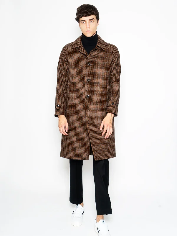 Soft Comfort Wear Cappotto in Pied de Poule Marrone/Nero