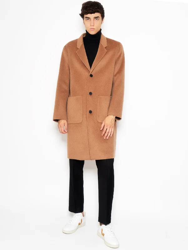 Comfortable Chic Cappotto Monopetto in Misto Cashmere Cammello