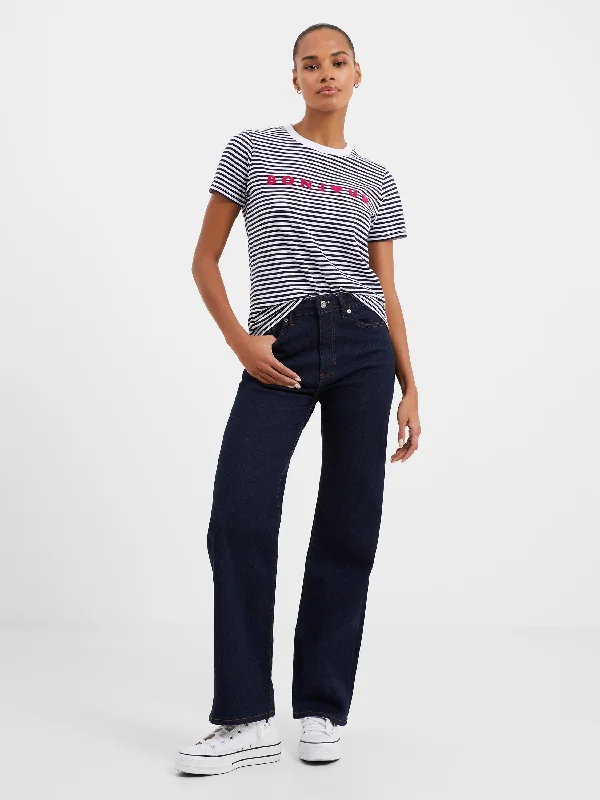 Cozy Apparel Bonjour Stripe Graphic T-Shirt