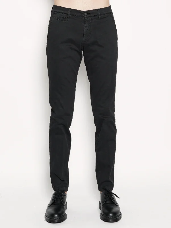Dressing Tips Pantaloni in Gabardine di Cotone Nero