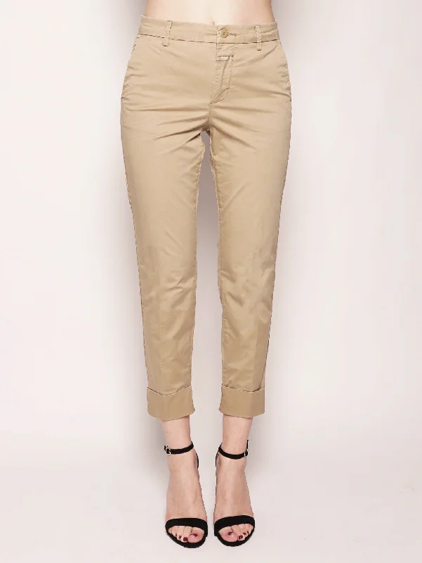 Multifunctional Style Chino in Cotone Elasticizzato Beige