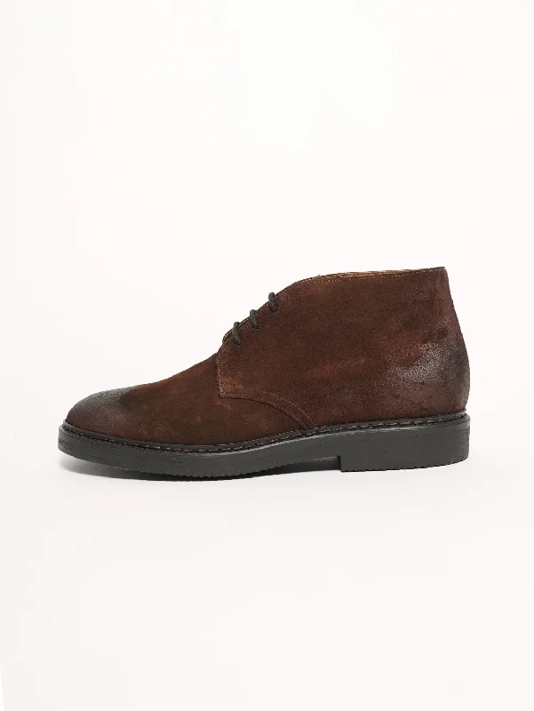High-end Fashion Stivaletto in pelle oliata Terra di siena bruciato
