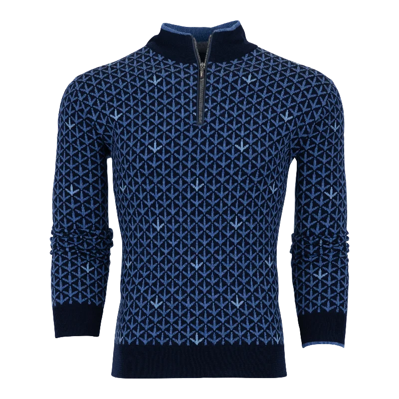 High Street Fashion Footprints Saratoga Quarter-Zip Sweater