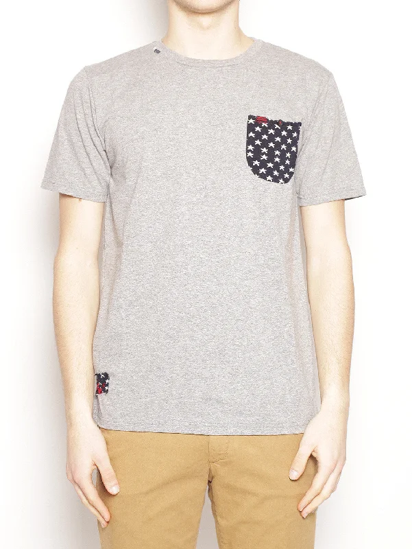 High-quality Design T-shir Classic Pocket Grey Melange