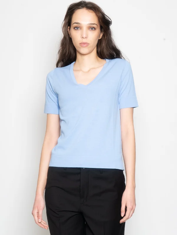 Elegant Tailoring Maglia con Scollo a V Blu