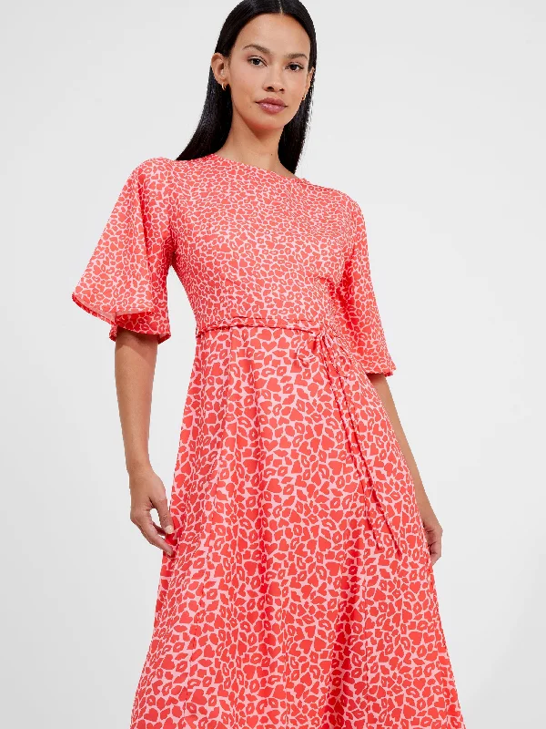 Relaxed Fashion Kiss Print Angel Sleeve Dress