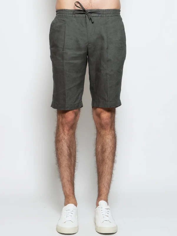 Trendy Traveler Bermuda in Lino Lavato Verde