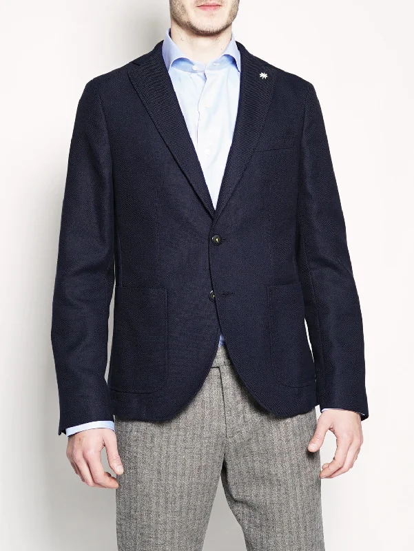 High-end Customization Giacca in misto lana Blu