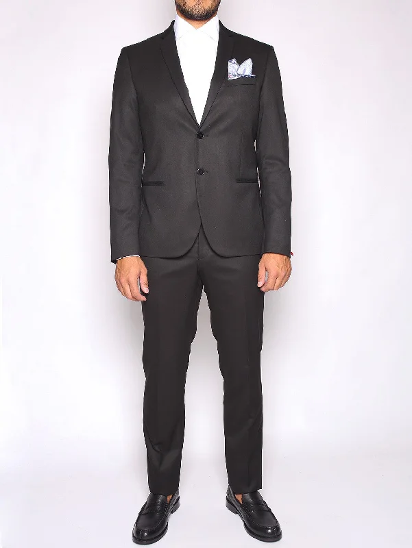 Cozy Layers Manuel Ritz - Abito Slim Fit In Techno Twill Stretch Nero