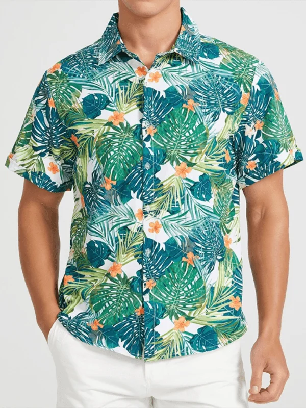 Comfortable Fitwear Men's Beach Floral Hawaiian Shirt
