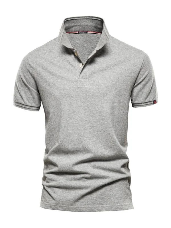 Relaxed Tops Men's Plain Casual Short-Sleeved Polo Shirt