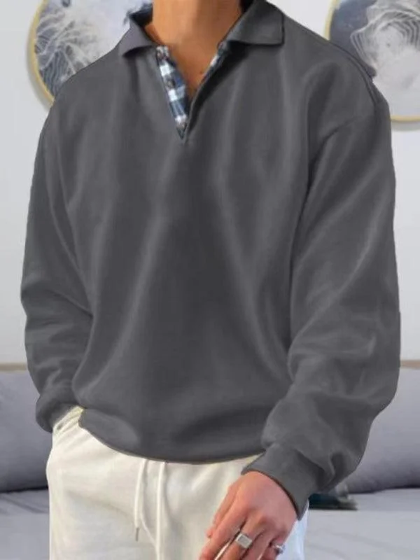 Comfy Layers Men's Plain Casual Short-Sleeved Polo Shirt