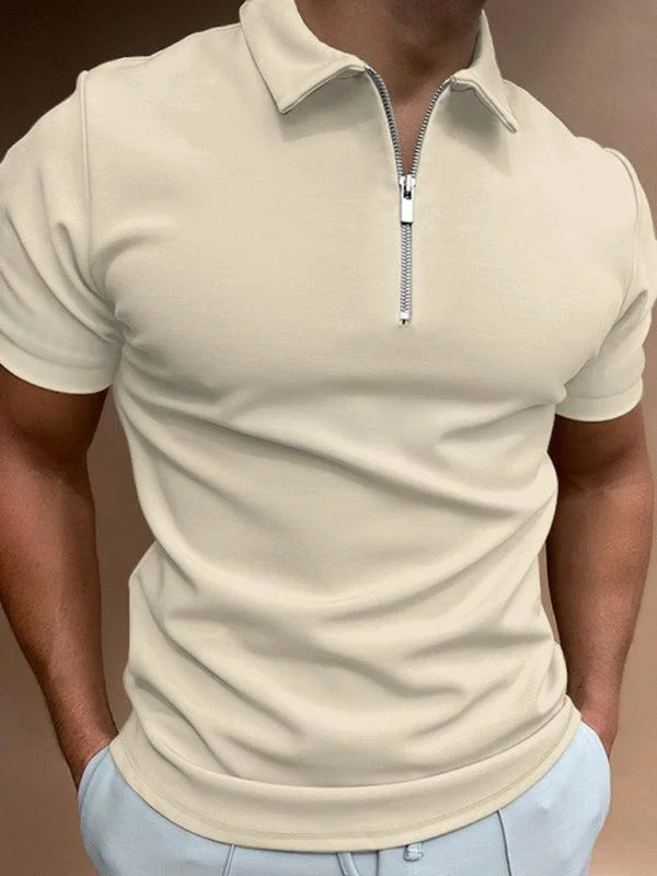 Relaxed Looks Men's Solid Color Short Sleeve Polo Shirt