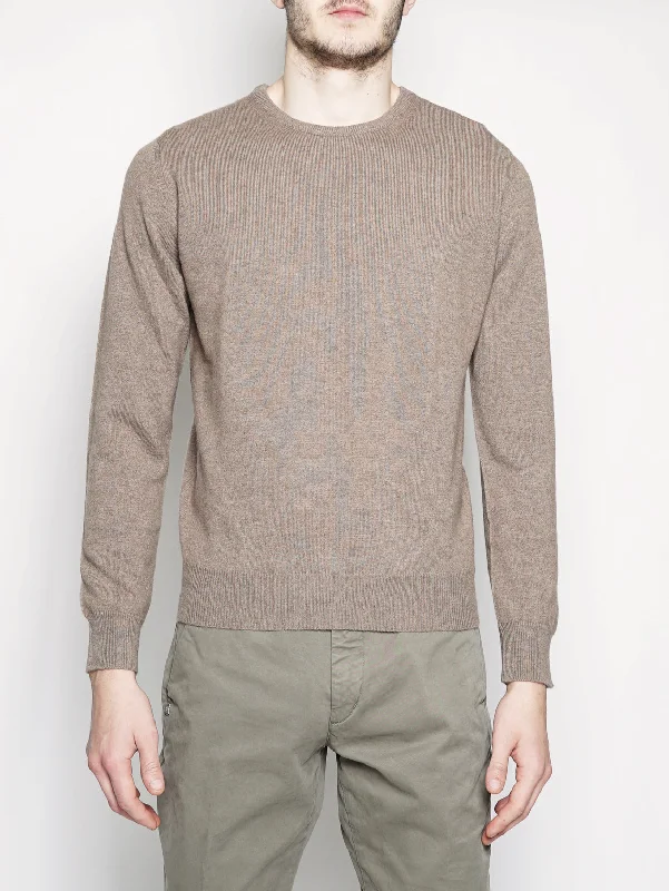 Comfortable Fashion Girocollo in doppio filo di cashmere Cammello