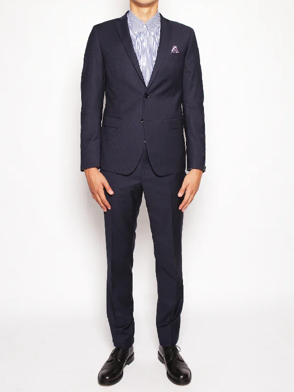 Smart Comfort Abito in Pura Lana Vergine Blu