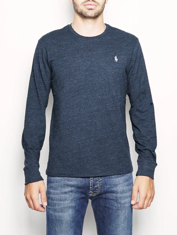 Retro Design Maglia in Jersey Navy