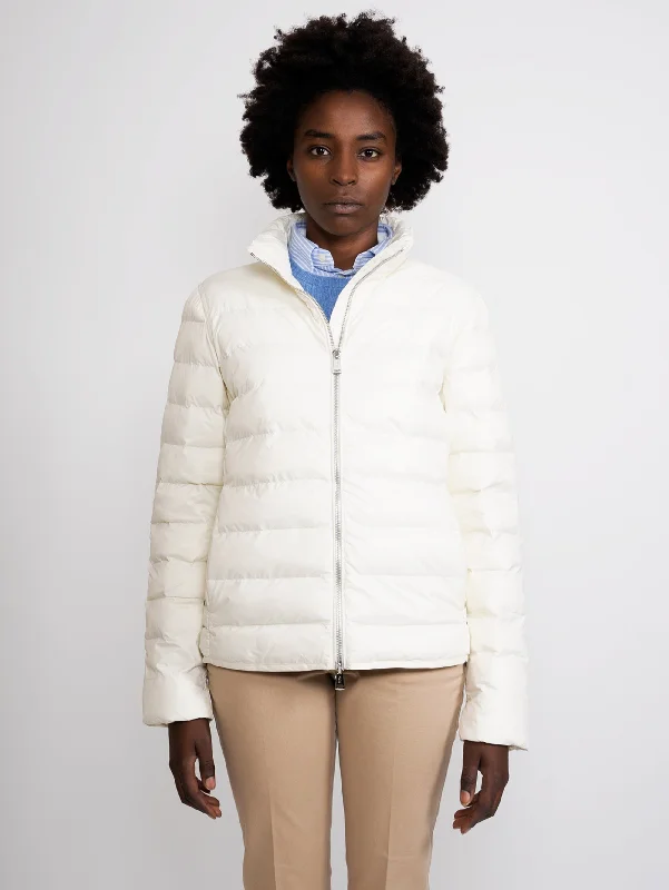 Sporty Comfort Piumino Corto Trapuntato con Collo Dritto Bianco