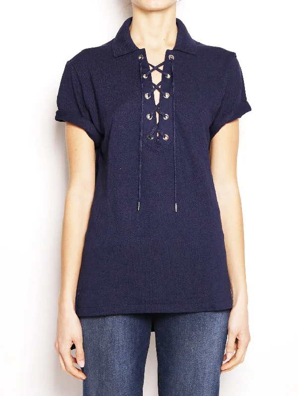 Modern Comfort Polo con Lacci Blu navy