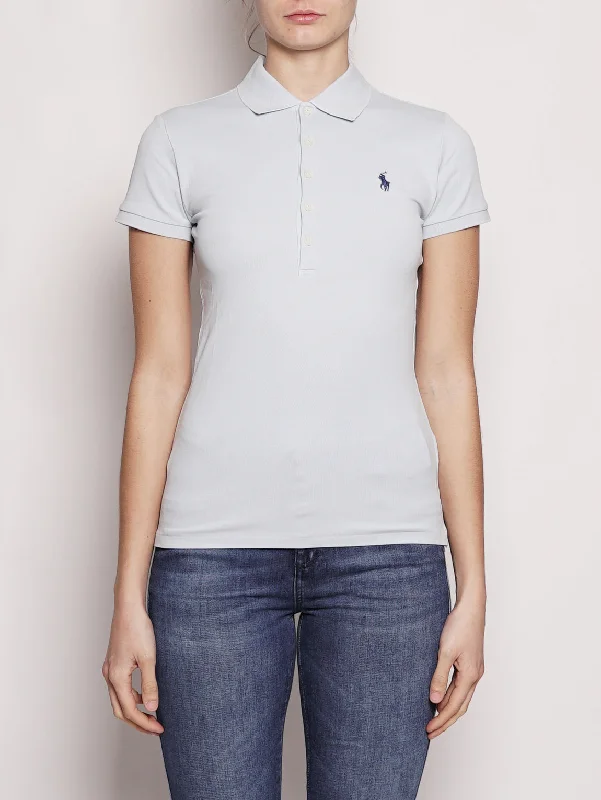 Exquisite Craftsmanship Polo stretch Slim-Fit Celeste
