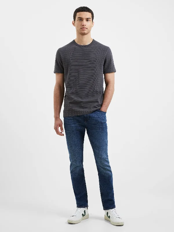 Fashionable Prints Texture Jersey Stripe T-Shirt
