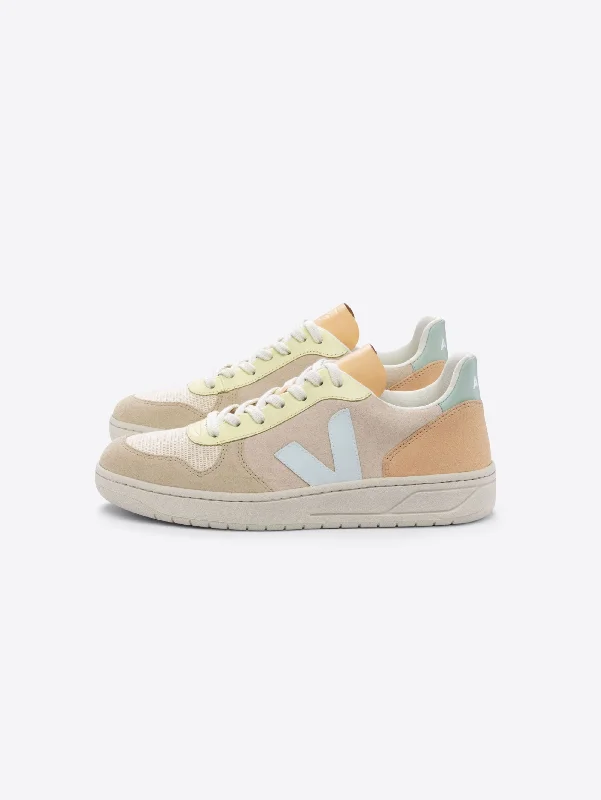 Fashion Elements Sneakers in Suede Multi Colore V-10 Sabbia/Mentolo
