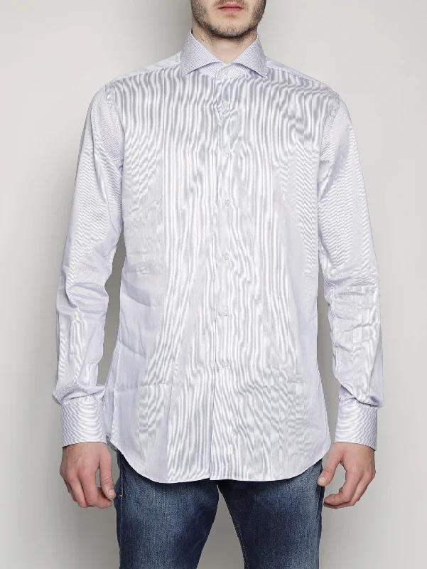 Printed Patterns Camicia a Righe Bianco/ Blu
