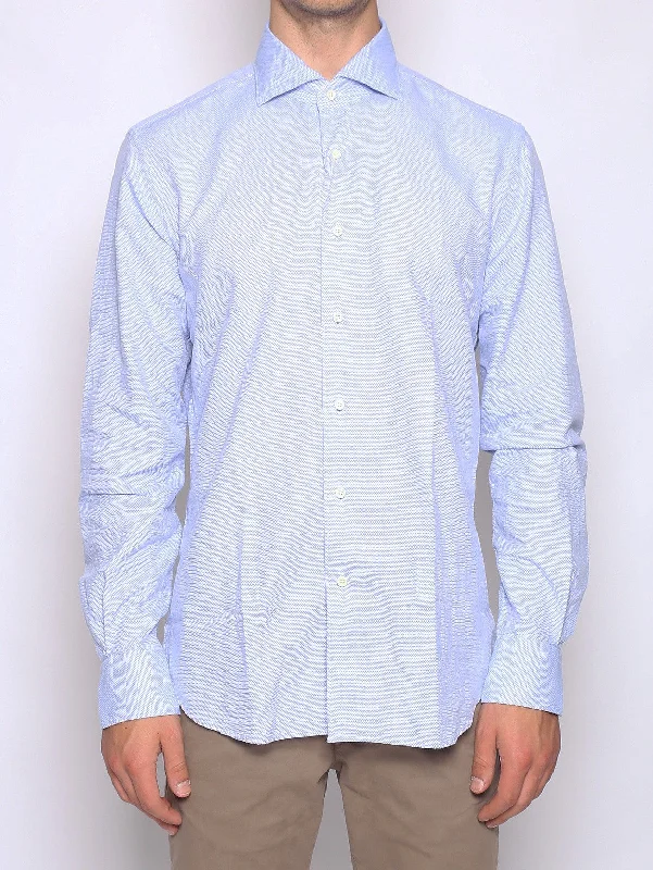 Chic Outfits Camicia in Cotone Armaturato Celeste
